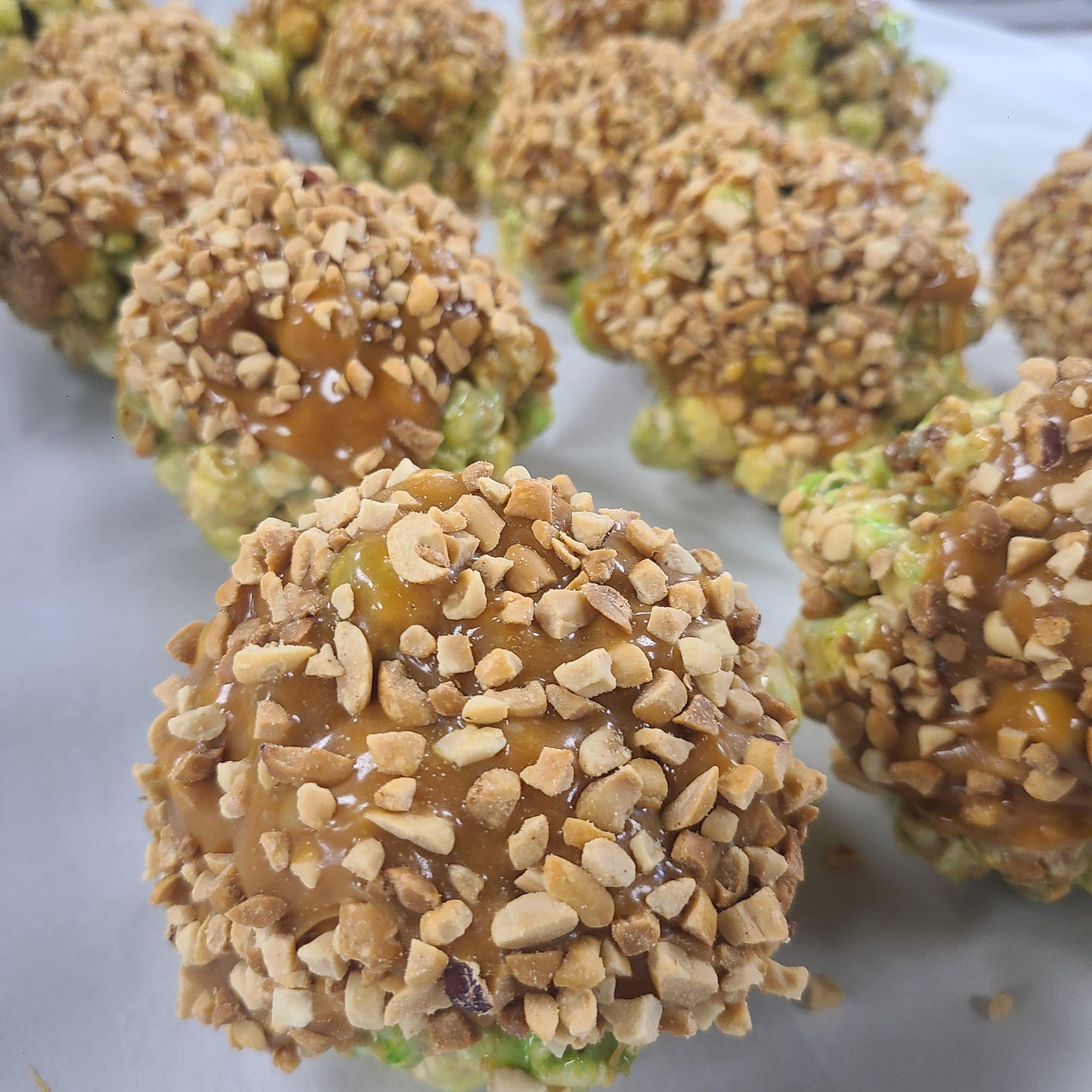 Mock Apple Caramel Popcorn Ball